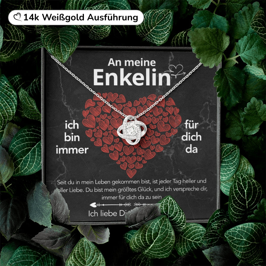 An meine Enkelin - Knotenhalskette mit liebevoller Notiz