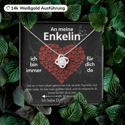 An meine Enkelin - Knotenhalskette mit liebevoller Notiz