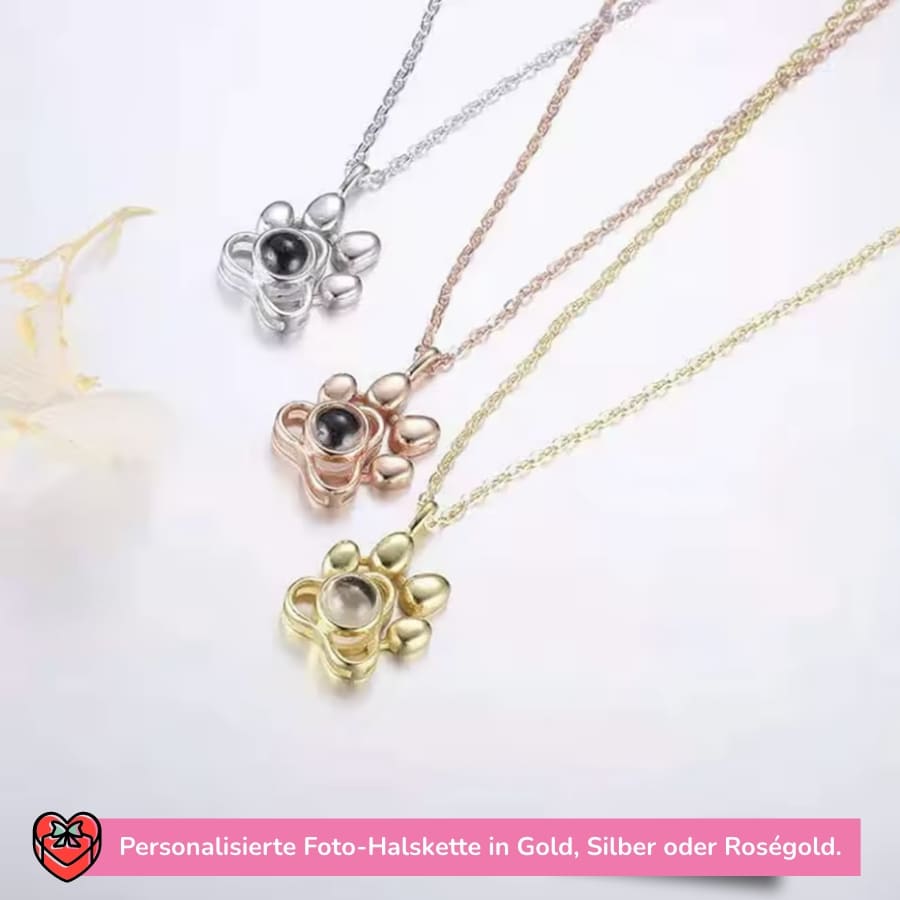 Personalisierte Pfoten-Halskette mit Foto