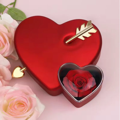 Foto Halskette mit deinem Lieblingsbild in ewiger Amor-Rosenbox – filigraner Punktanhänger
