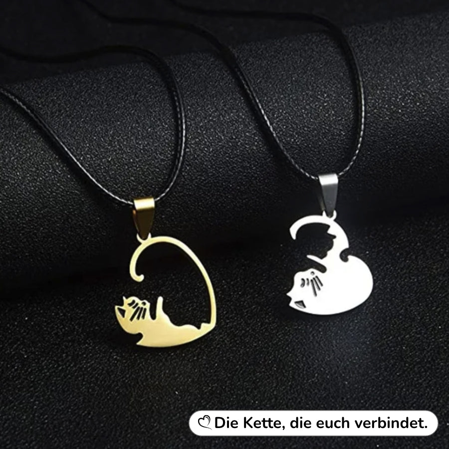 Katzen-Partnerkette – Zwei Katzen, ein Herz