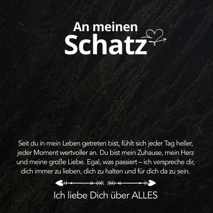 Ewige Amor-Rosenbox mit gravierter Doppelherz-Halskette & liebevollen Notiz