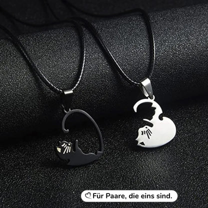 Katzen-Partnerkette – Zwei Katzen, ein Herz