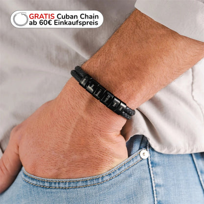 Lederarmband mit Gravur Namen und Magnetverschluss