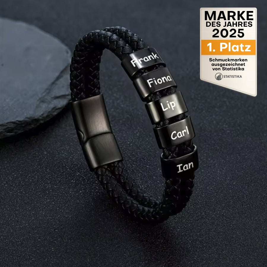 Lederarmband mit Gravur Namen und Magnetverschluss