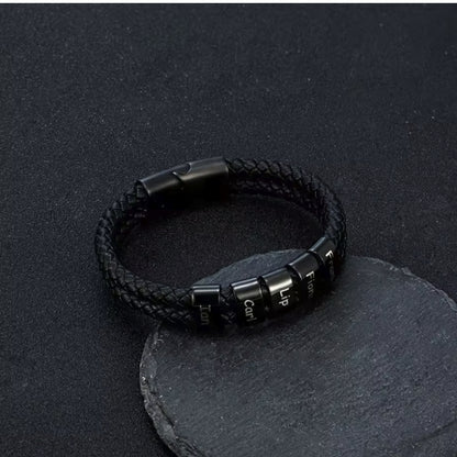 Lederarmband mit Gravur Namen und Magnetverschluss