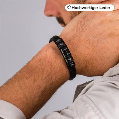 Lederarmband mit Gravur Namen und Magnetverschluss
