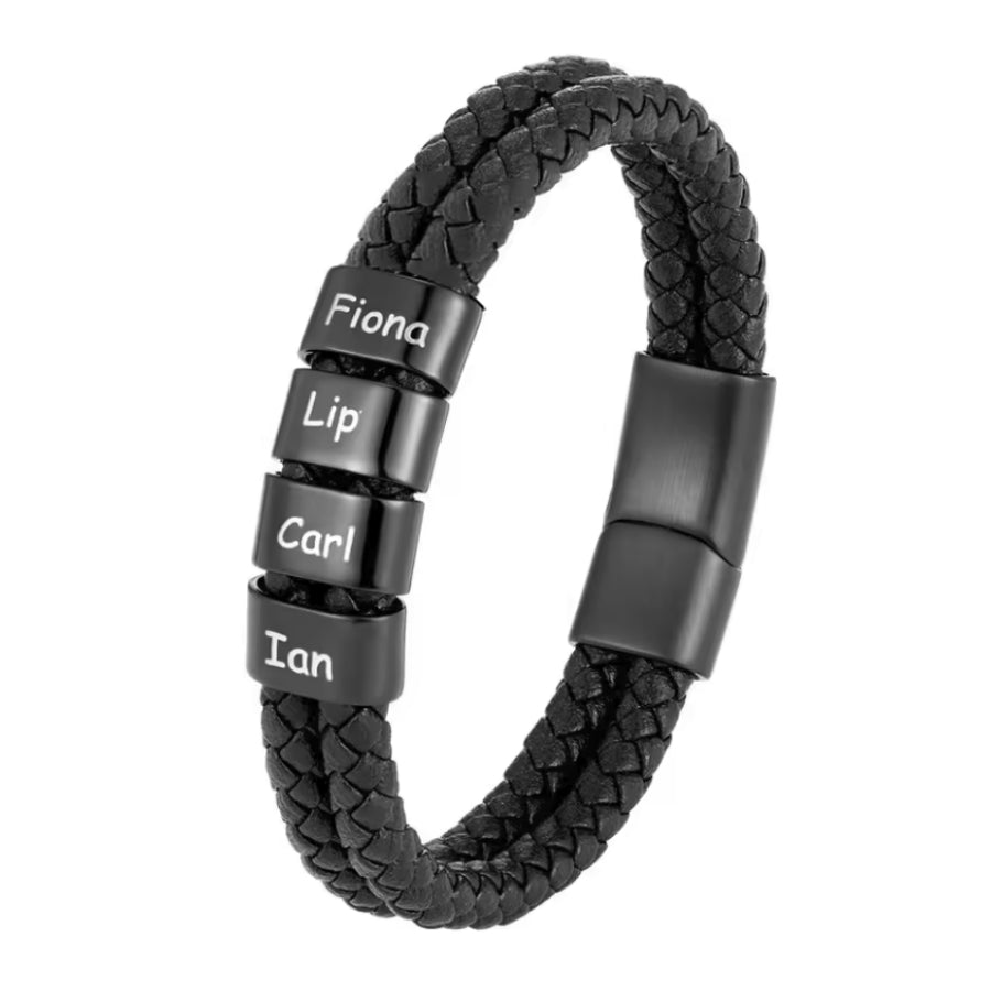 Lederarmband mit Gravur Namen und Magnetverschluss