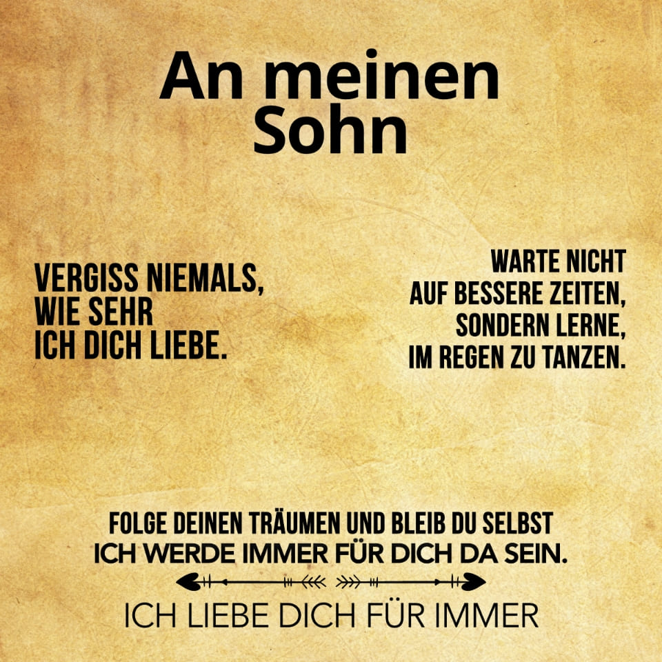 An meinen Sohn - Kreuzhalskette mit liebevoller Notiz