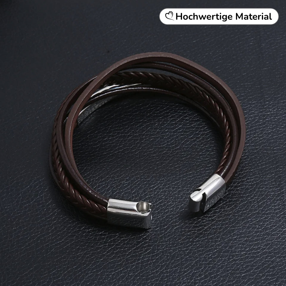 Geflochtenes Lederarmband mit Gravur-Element