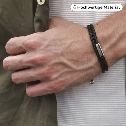 Geflochtenes Lederarmband mit Gravur-Element