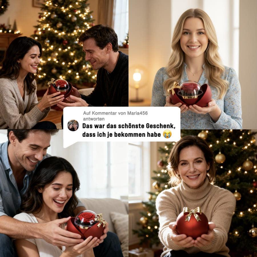 Ewige Rose in Kugelbox - Zirkonia Halskette