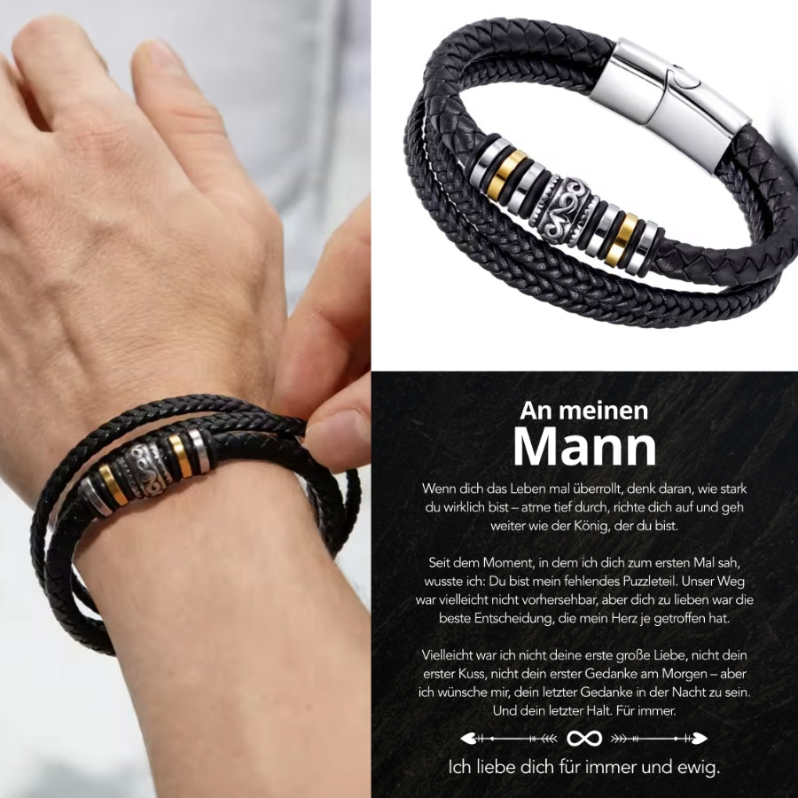 An meinen Mann - Herren Armband mit Notiz