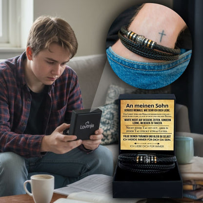 An meinen Sohn - Vergiss niemals - Lederarmband