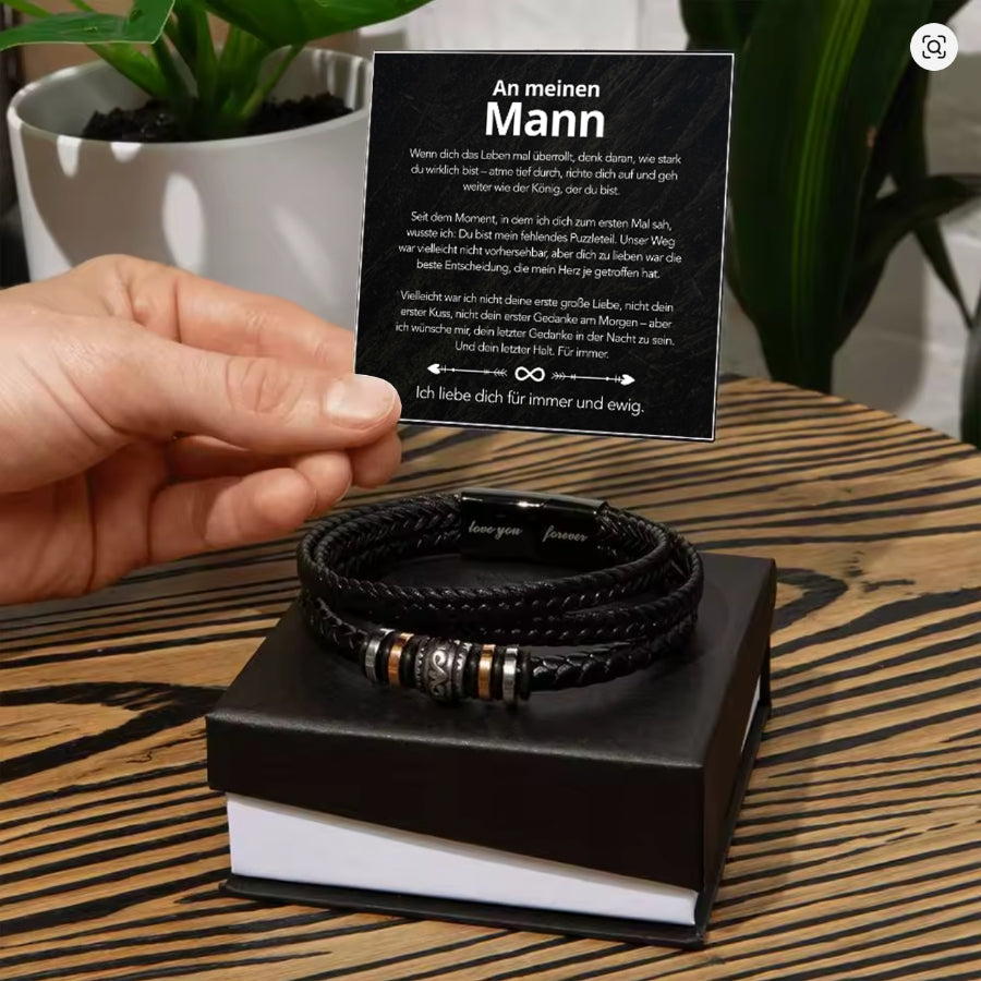 An meinen Mann - Herren Armband mit Notiz