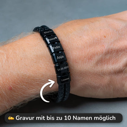 Lederarmband mit Gravur-Elementen