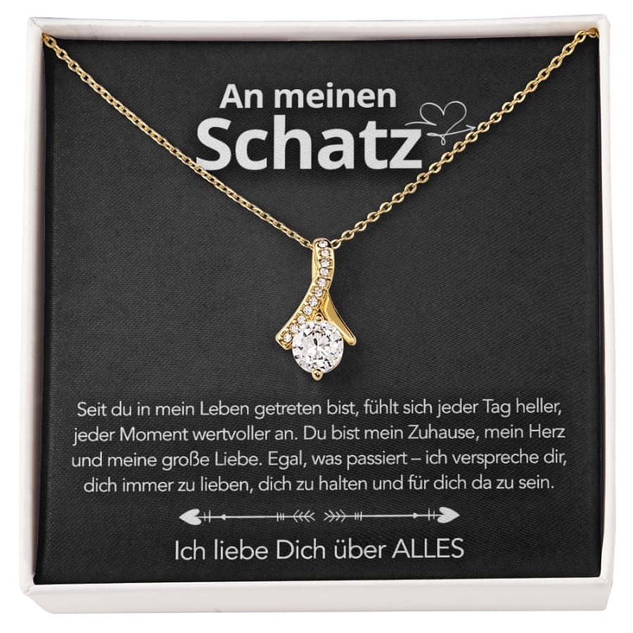 An meinen Schatz – Bandhalskette in 14k Weißgold / 18k Gelbgold Veredelung