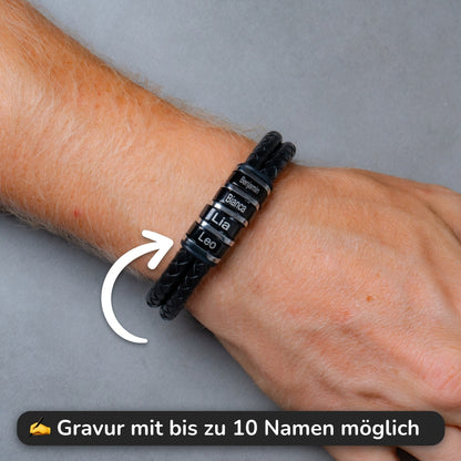 Lederarmband mit Gravur-Elementen