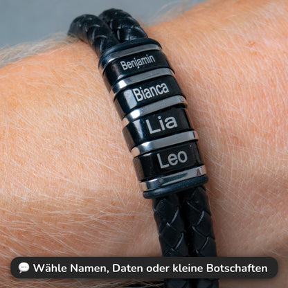 Lederarmband mit Gravur-Elementen