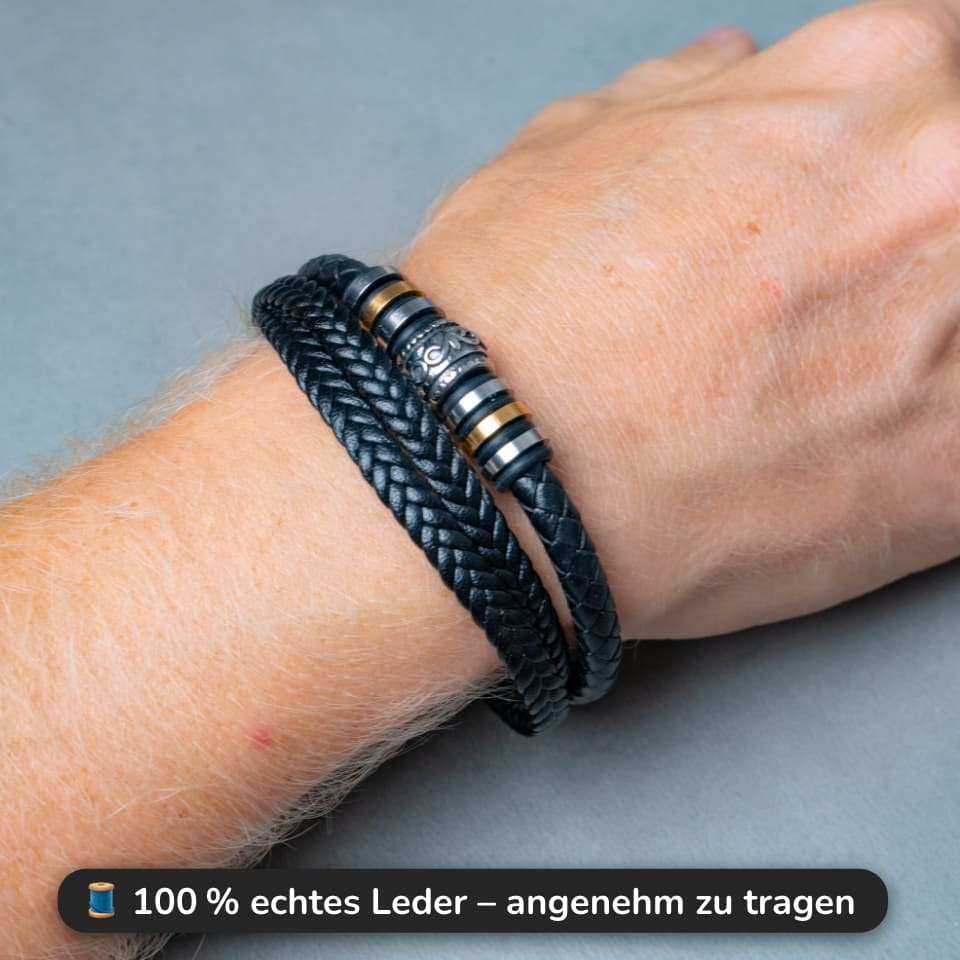 An meinen Mann - Herren Lederarmband mit liebevoller Botschaft