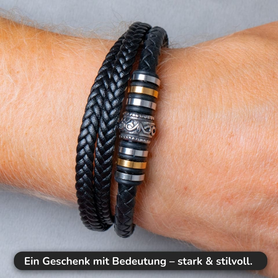 An meinen Sohn - Vergiss niemals - Lederarmband
