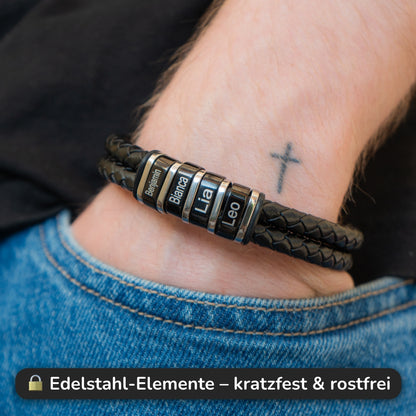 Lederarmband mit Gravur-Elementen