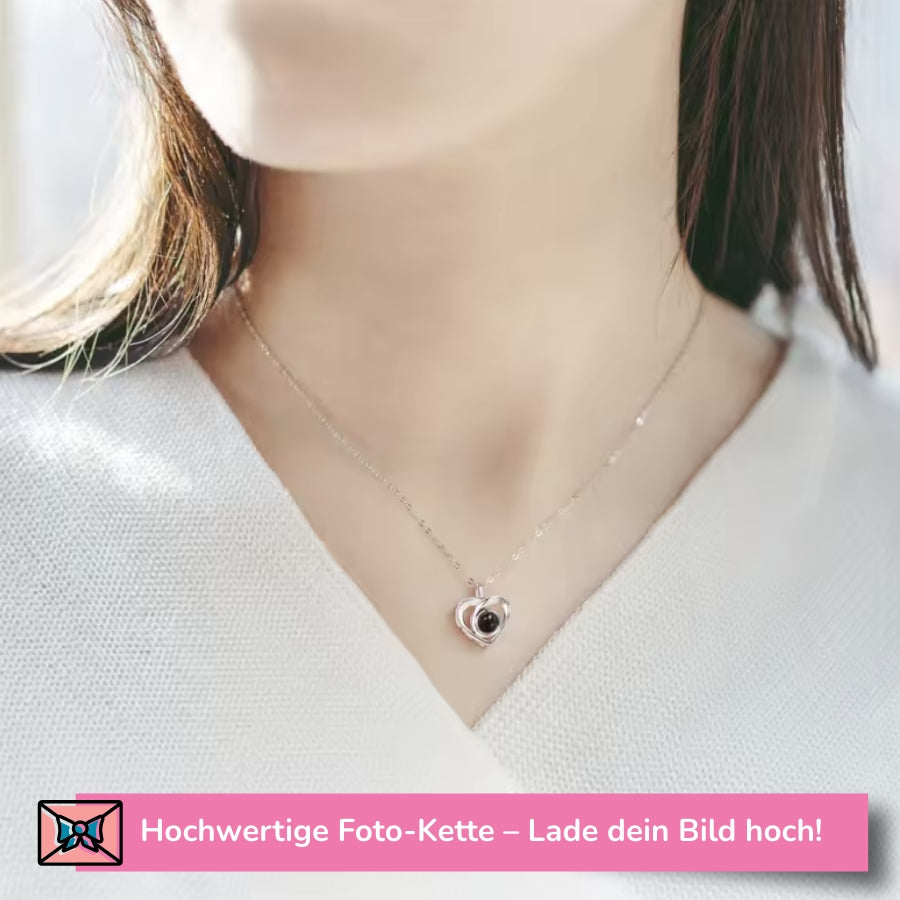 Personalisierte Herz-Halskette mit Foto