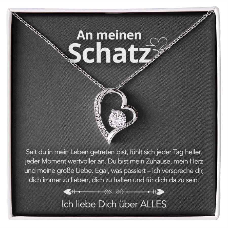 An meinen Schatz – Ewige Rose mit Herzschmuck & liebevoller Karte