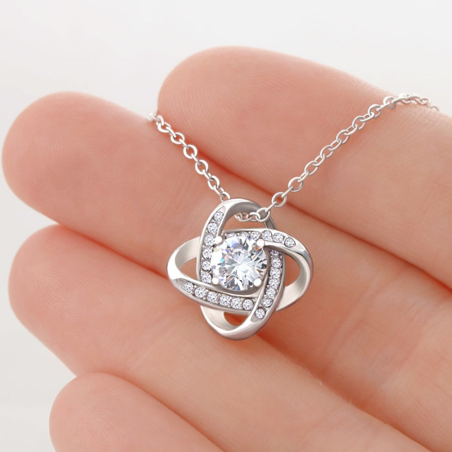 An meine Tochter – Knotenhalskette in 14k Weißgold / 18k Gelbgold Veredelung