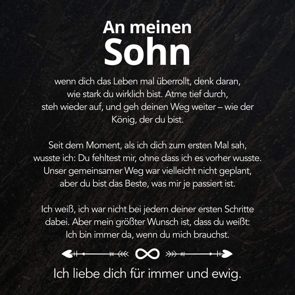 An meinen Sohn – Personalisiertes Infinity Armband mit Gravur