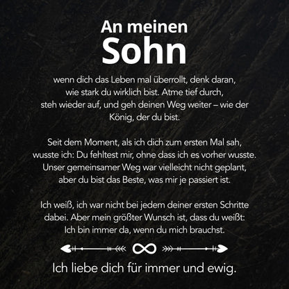 An meinen Sohn – Personalisiertes Infinity Armband mit Gravur