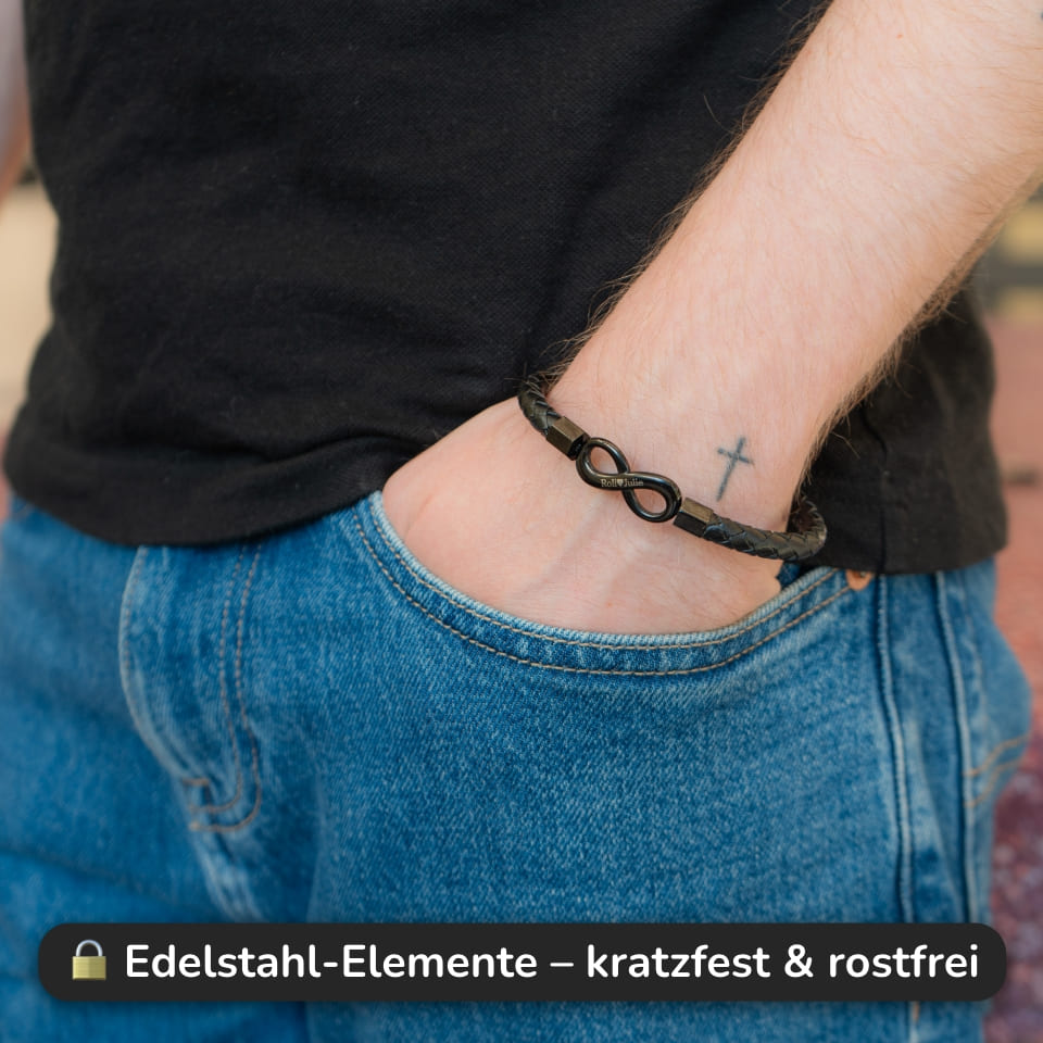 An meinen Mann – Personalisiertes Infinity Armband mit Gravur