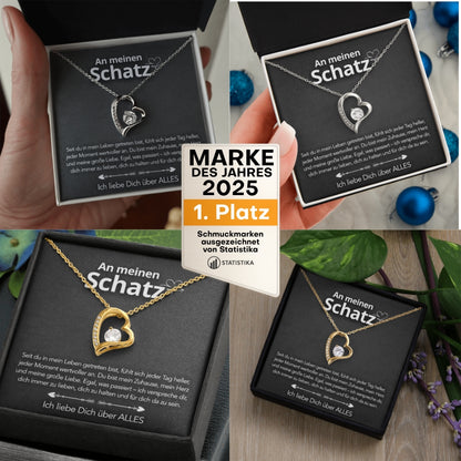 Für meinen Schatz – Herzanhänger in 14k Weißgold / 18k Gelbgold Veredelung