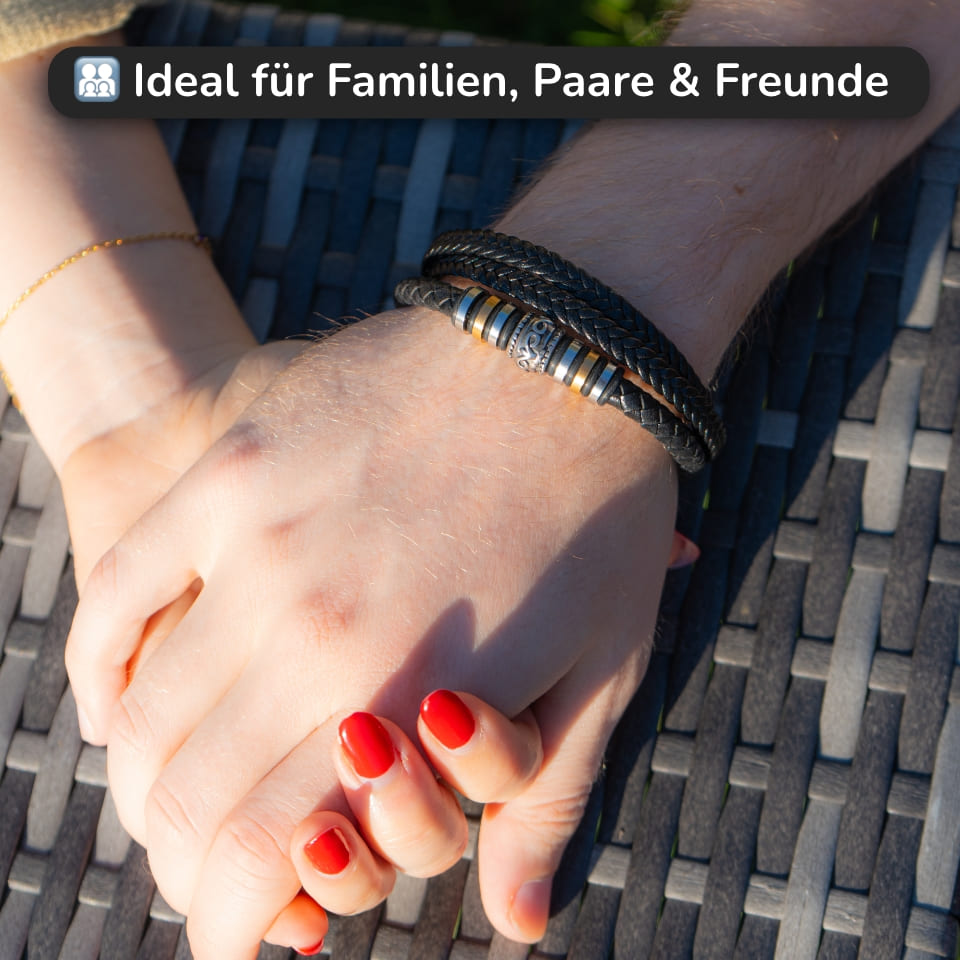 An meinen Mann - Herren Lederarmband mit liebevoller Botschaft