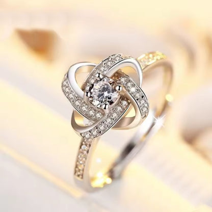 Knotenring - 14k Weißgold Veredelung (Größenverstellbar)