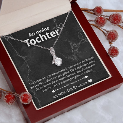 An meine Tochter – Bandhalskette in 14k Weißgold / 18k Gelbgold Veredelung