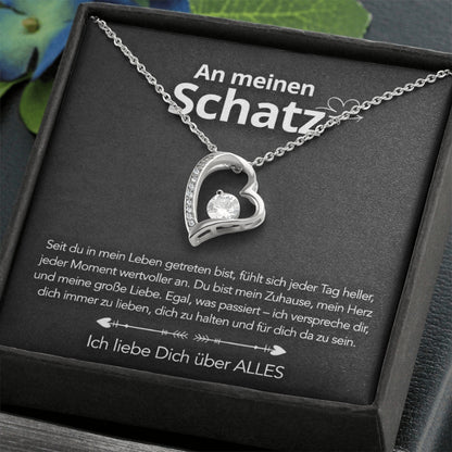 Für meinen Schatz – Herzanhänger in 14k Weißgold / 18k Gelbgold Veredelung