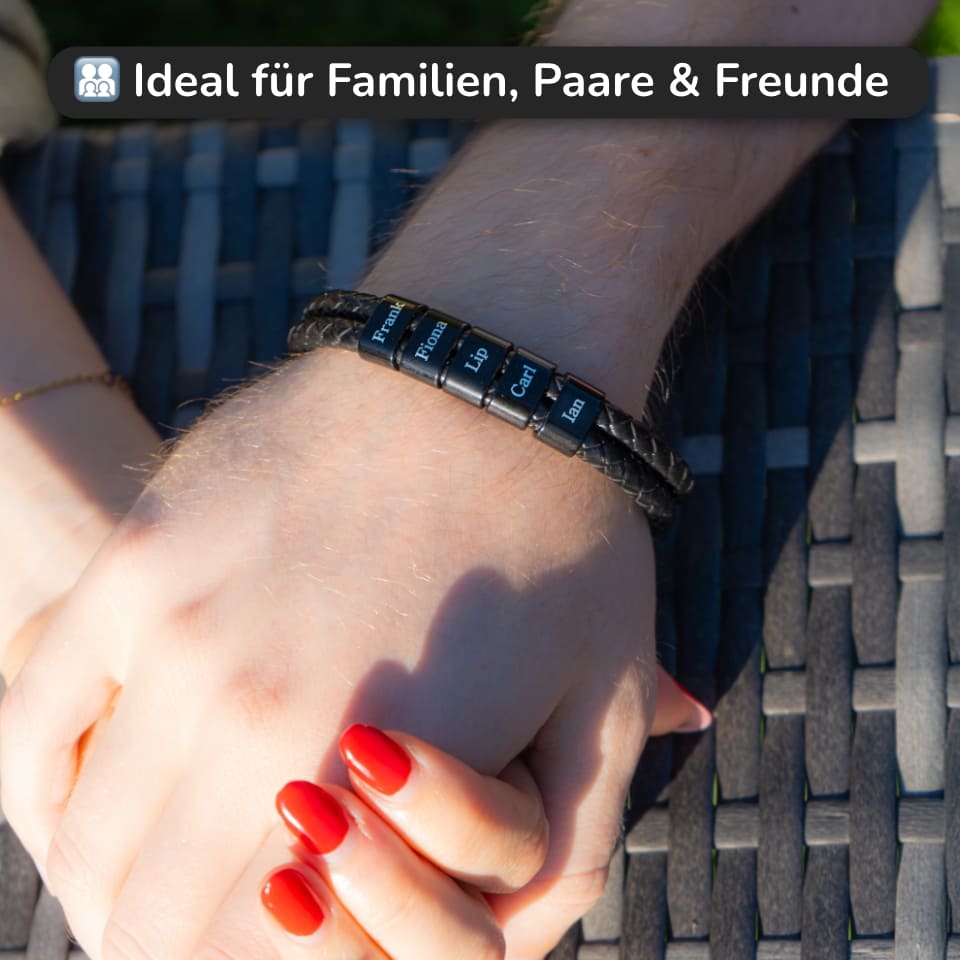 Lederarmband mit Gravur-Elementen
