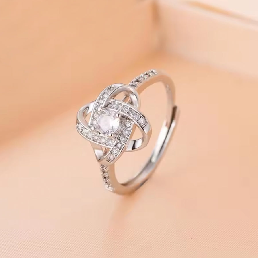 Knotenring - 14k Weißgold Veredelung (Größenverstellbar)