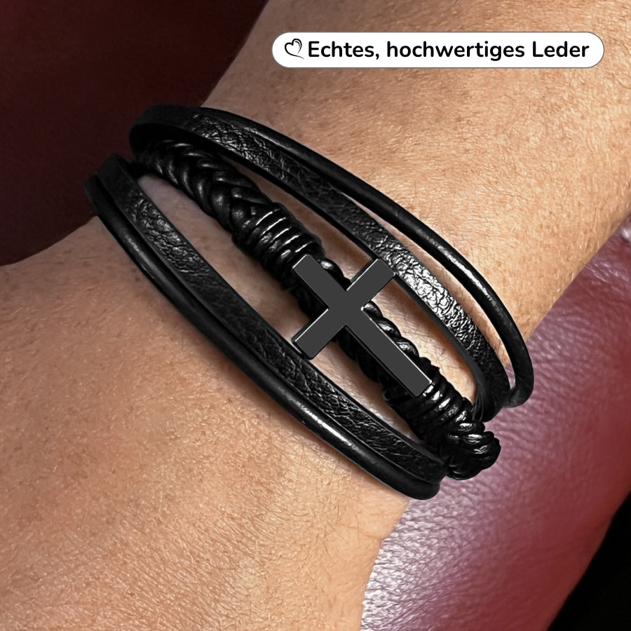 An meinen Mann - Herren Kreuz Armband mit Notiz