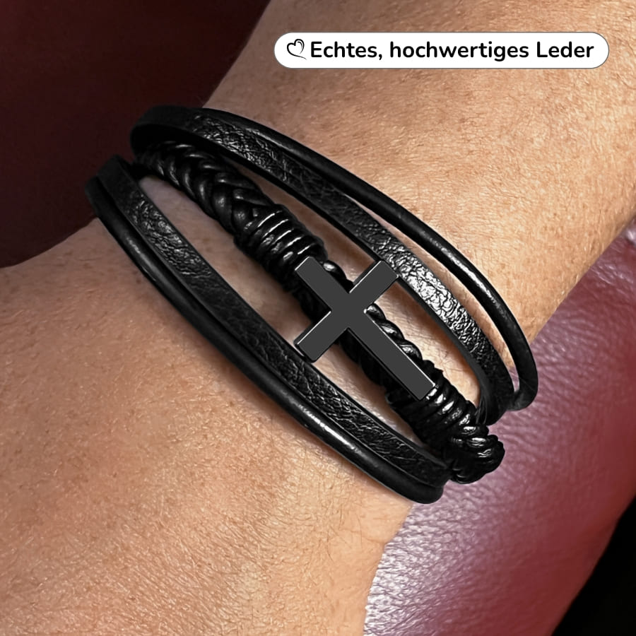 An meinen Mann - Herren Kreuz Armband mit liebevoller Karte