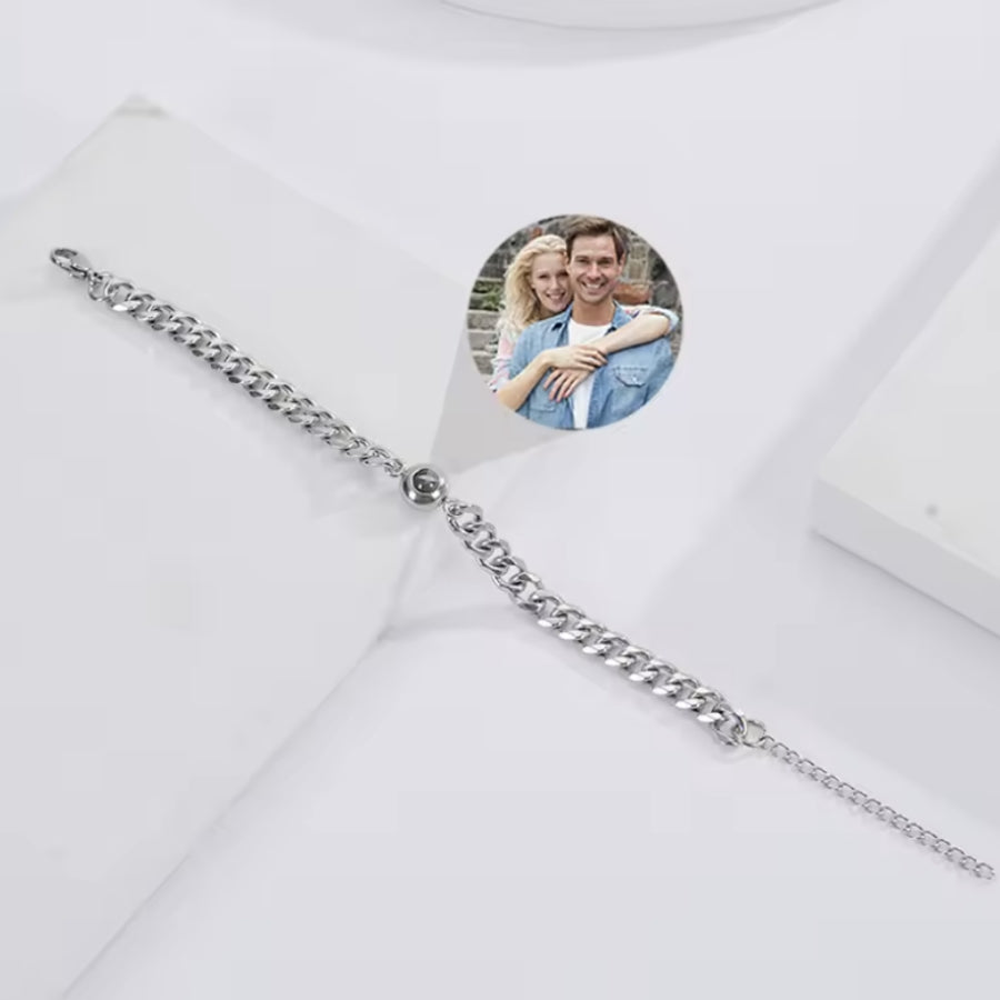 Fotoarmband mit eigenem Foto - Cuban Chain