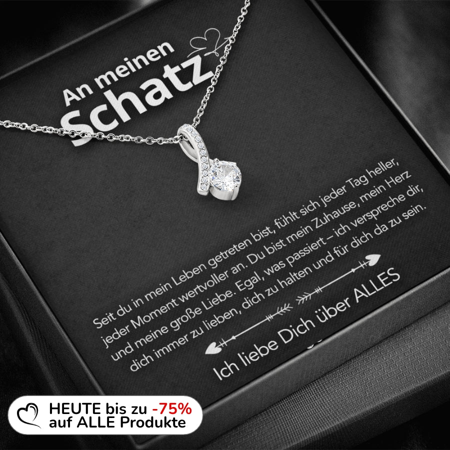 An meinen Schatz – Bandhalskette in 14k Weißgold / 18k Gelbgold Veredelung