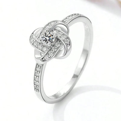 Knotenring - 14k Weißgold Veredelung (Größenverstellbar)