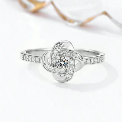 Knotenring - 14k Weißgold Veredelung (Größenverstellbar)