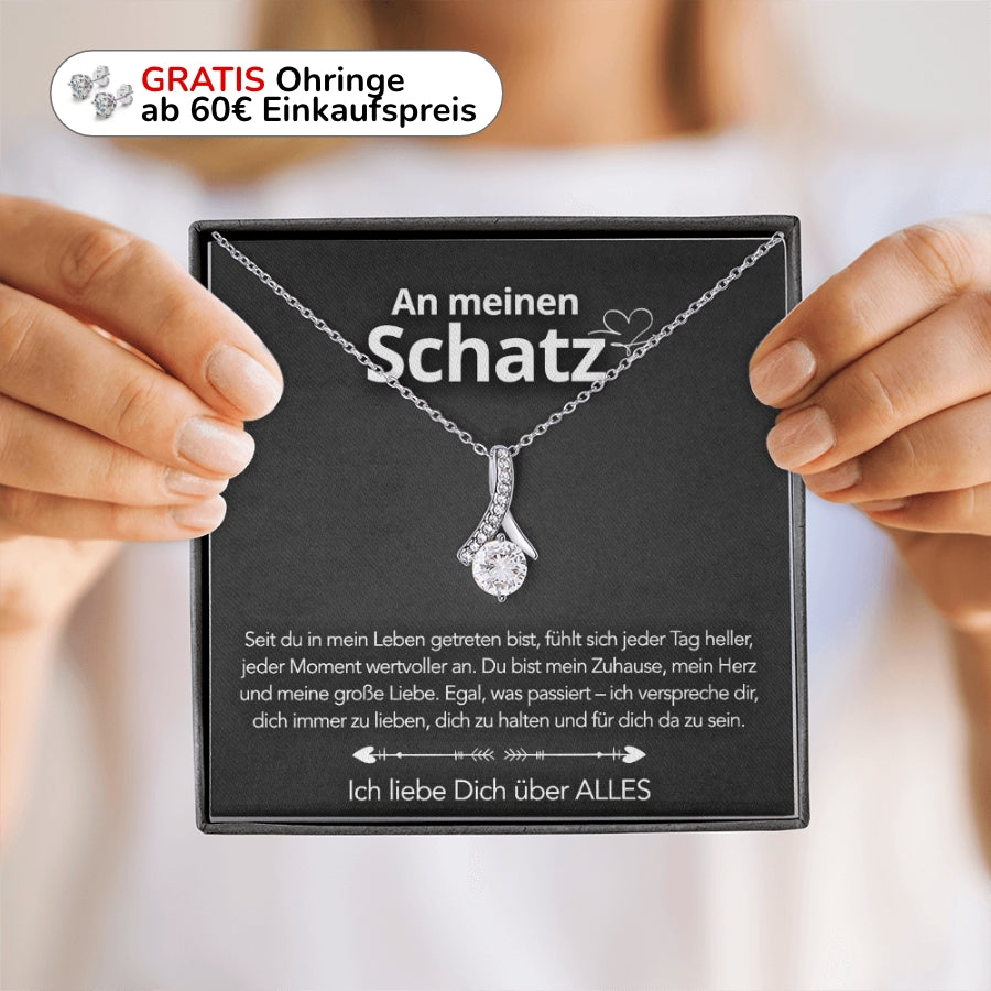 An meinen Schatz – Bandhalskette in 14k Weißgold / 18k Gelbgold Veredelung