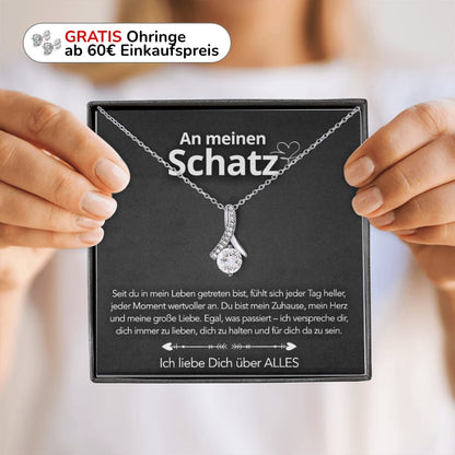 An meinen Schatz – Bandhalskette in 14k Weißgold / 18k Gelbgold Veredelung