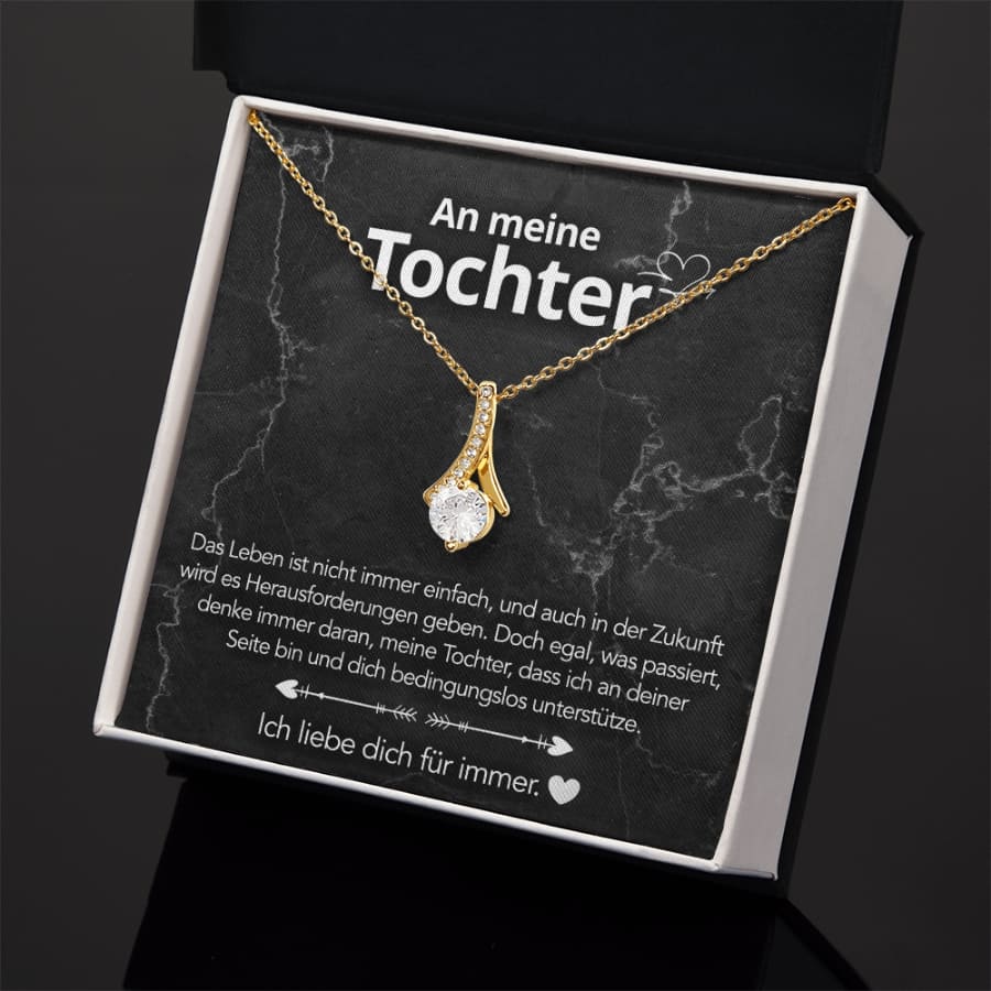 An meine Tochter – Bandhalskette in 14k Weißgold / 18k Gelbgold Veredelung