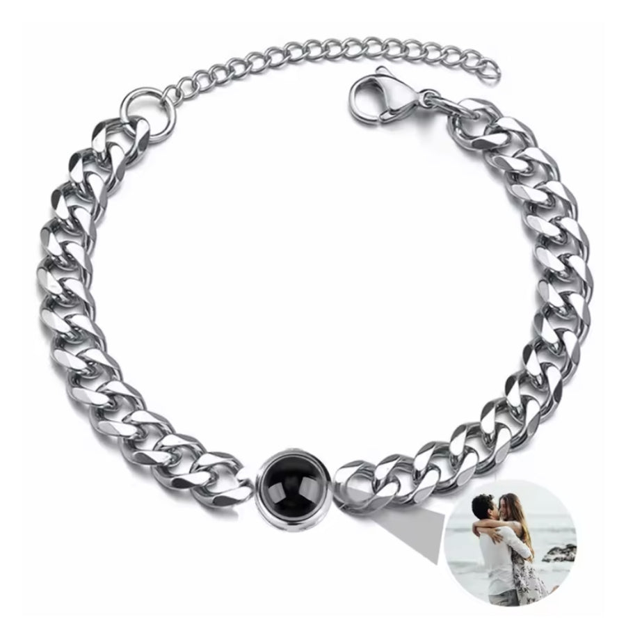 Fotoarmband mit eigenem Foto - Cuban Chain