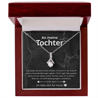 An meine Tochter – Bandhalskette in 14k Weißgold / 18k Gelbgold Veredelung